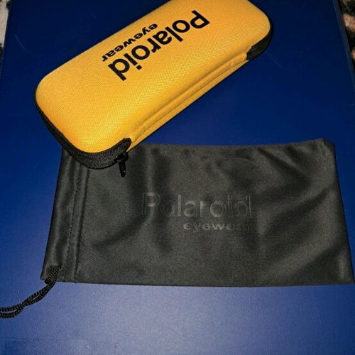 Polaroid glasses case and pouch new, black and yellow