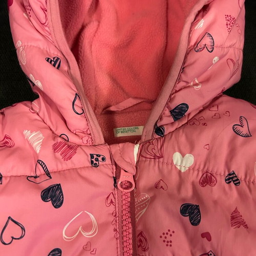 Benetton children's jacket pink 90cm with fleece lining