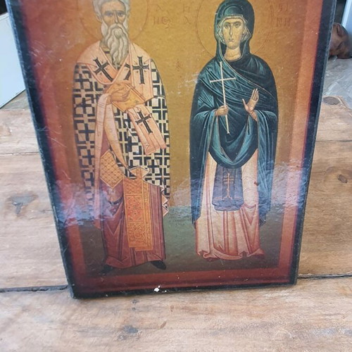 Religious icon used, very old, 18×25 cm