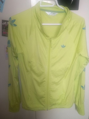 Adidas women's jacket lime green size 38 like new