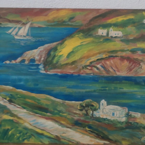 N.Lytras oil painting used 60x40 cm without frame