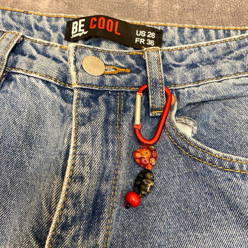 Jeans with hand-sewn beads like new, size 36