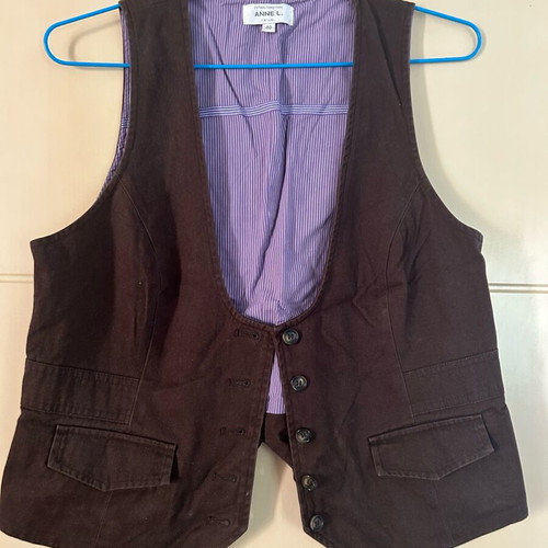 Women's brown vest used Anne L. size L 100% cotton