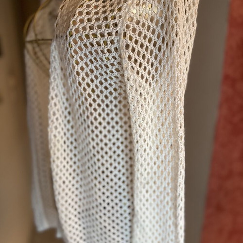 White Crochet Cardigan like new, lightweight boho style
