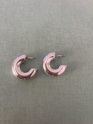 Silver hoop earrings big statement like new
