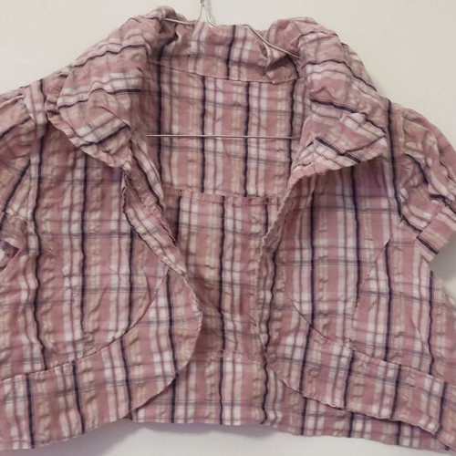 Cotton bolero pink checkered Large like new