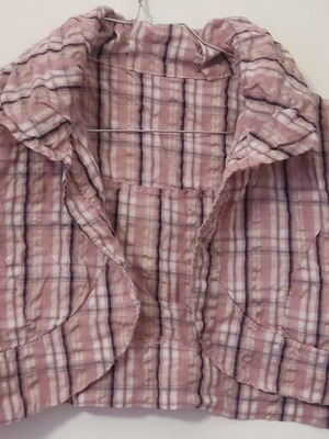 Cotton bolero pink checkered Large like new