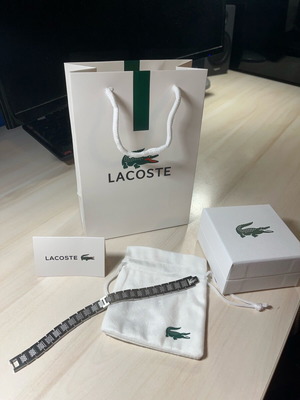 Гривна Lacoste нова, сребриста неръждаема стомана унисекс