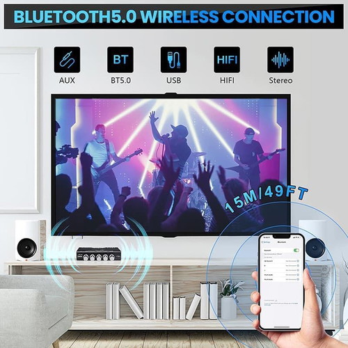 Audio Module Amplifier 2+1 Channels 2x220W + 350W Subwoofer Bluetooth USB TPA3255 Chip