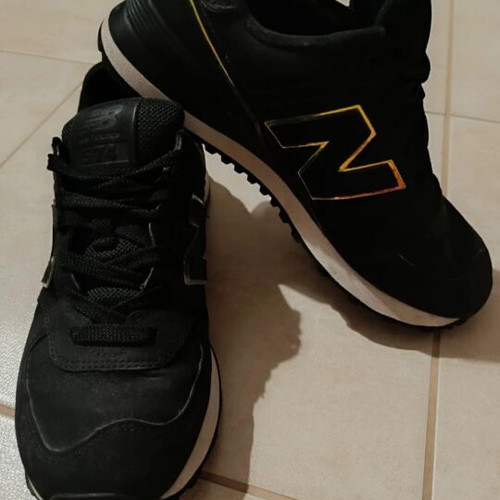 New Balance 574 sneakers used, size 38, black multicolor