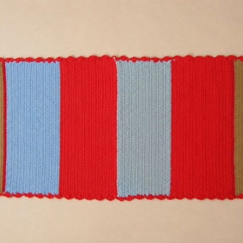 Handmade knitted rug runner 145×60 cm vintage boho used