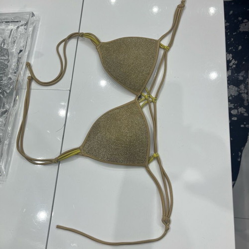 Women's swimsuit used, gold, triangle with push up, size L