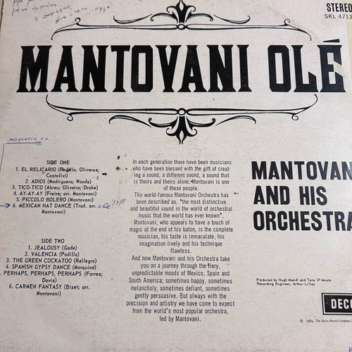 Mantovani Ole LP like new