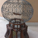 Vintage hot air balloon κλουβί μεταχειρισμένο, χειροποίητο διακοσμητικό