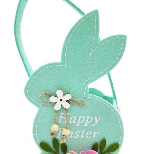 Easter Basket Bunny Felt decorative Happy Easter mint color
