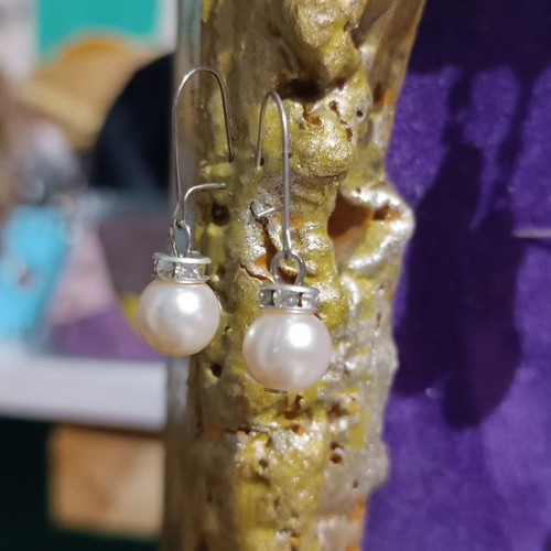 Handmade Christmas tree ball earrings new