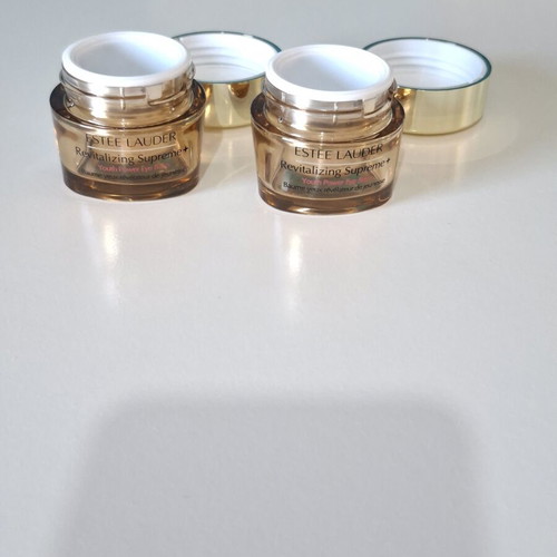 2 empty Estee Lauder Revitalizing Supreme+ eye cream jars 15 ml