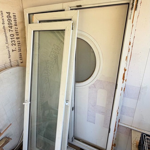 PVC balcony door single leaf with fixed panel double glazing