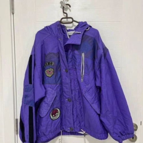 Elho Winter Jacket with Hood Size 42 US14 Purple vintage used