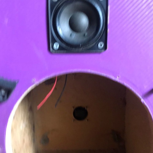 Custom speaker box used for construction