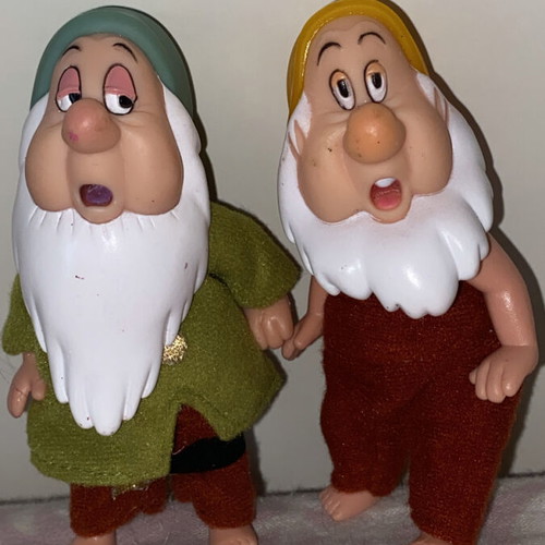 Disney Snow White Figures Grumpy and Sleepy used