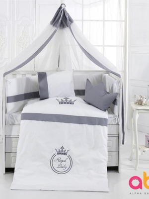 ABO Grey Crib Mosquito Net 180×510cm new