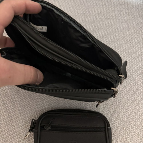 Leather bag and wallet set new, dark brown and black