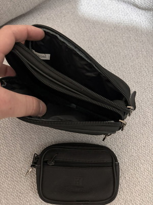 Leather bag and wallet set new, dark brown and black