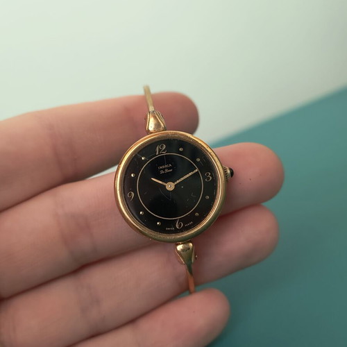 Vintage ρολόι Indica de luxe με ελβετικό μηχανισμό, επιχρυσωμένο, σαν καινούργιο
