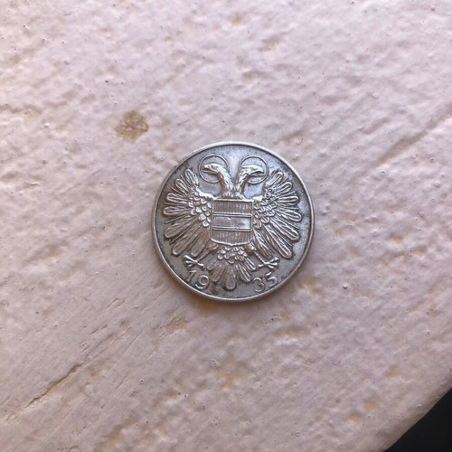Austria 1 Schilling 1935 coin used, collectible interwar
