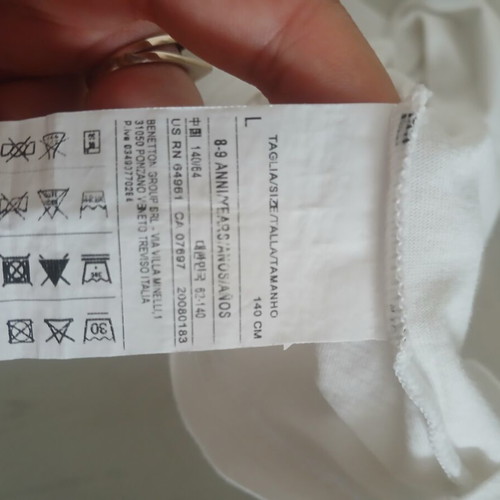 Benetton shirt white size 140 cm like new for 7-8 years