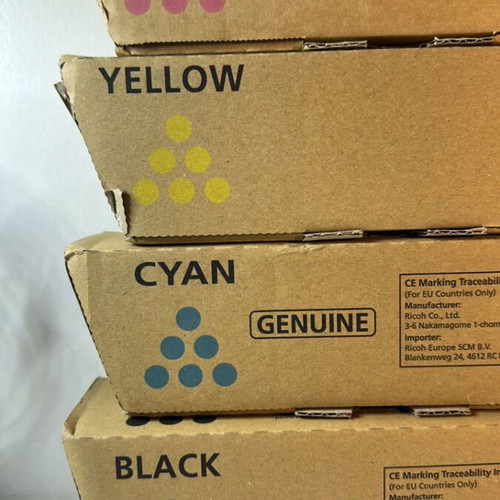 Ricoh MP C305 Laser Toner Cyan, Yellow, Magenta 4000 Pages and Black 12000 Pages New