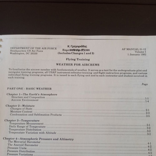 Weather for Aircrews and C-130 Tactical Airlift Operations manuals used, set of two
