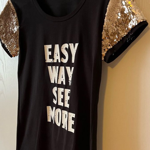 Sequin blouse black like new, size M