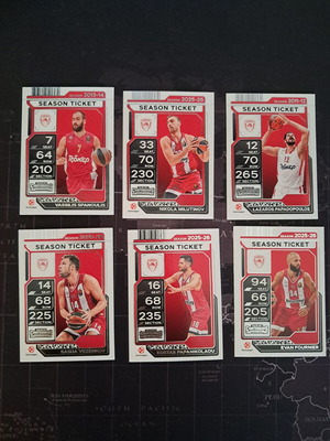 Olympiacos basketball cards new, set of 6