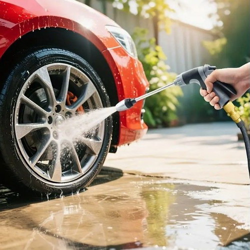 High-pressure water gun new for car and garden cleaning