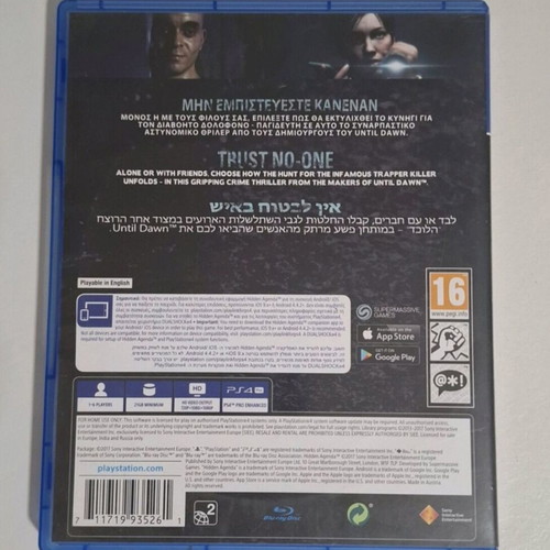 Hidden Agenda PS4 game used