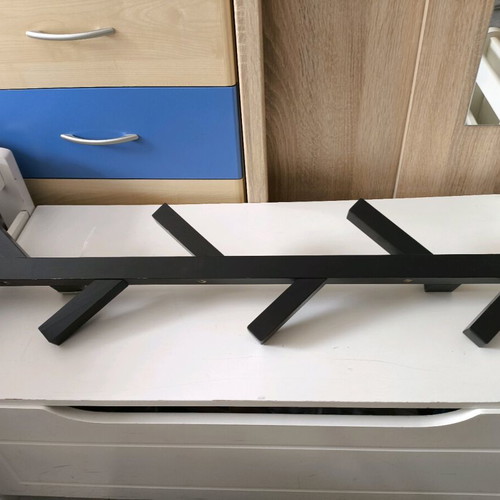 IKEA wall hanger wooden black refurbished with replaced hook