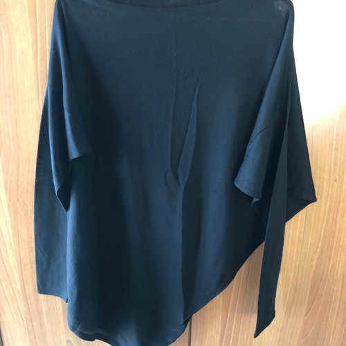 Benetton blouse new, black, asymmetric, size M