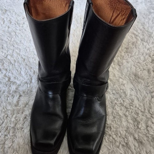 Loblan Biker Engineer Boots used, leather, size 44, vintage