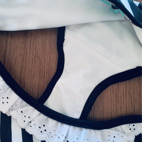 City Angels bikini, strapless top, black and white