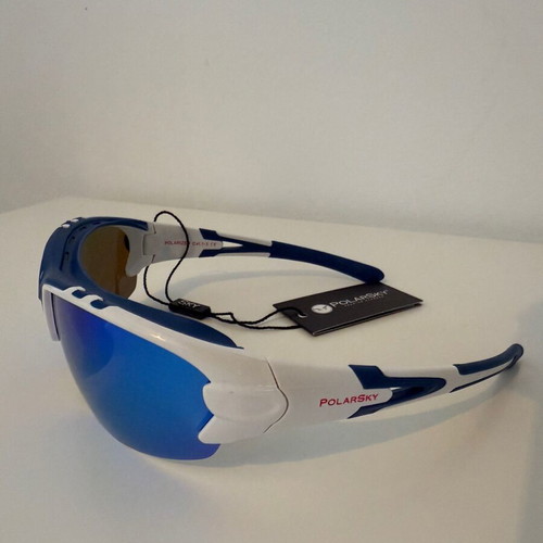 PolarSky Polarized Sports Sunglasses New White Blue