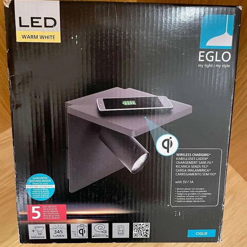 Eglo CIGLIE wall lamp new with wireless charging
