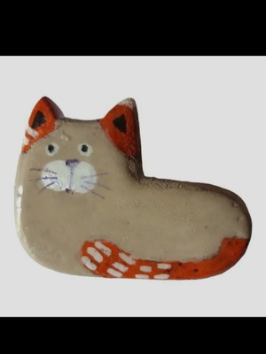 Handmade pin painted on wood new