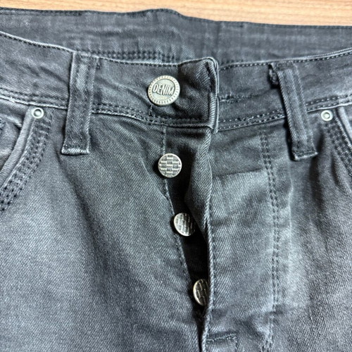 Men's/Unisex black jeans with faded finish like new