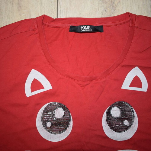 Karl Lagerfeld T shirt women size L used, red