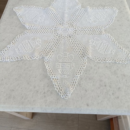 Handmade crochet doily 75 cm diameter, used cotton yarn