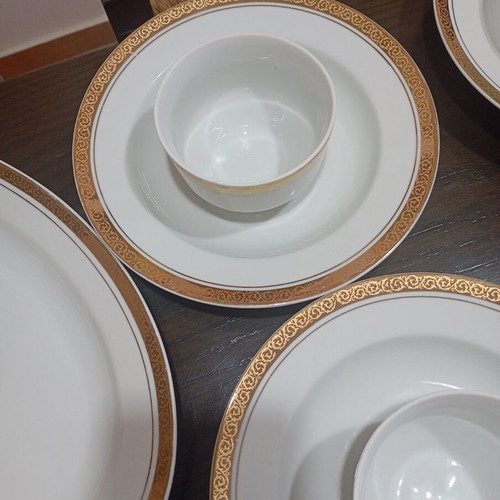 Complete 46-Piece Bulgarian Porcelain Dinner and Coffee Serving Set like new