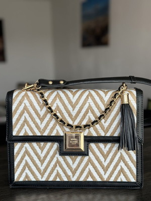 River Island shoulder bag like new, black and beige