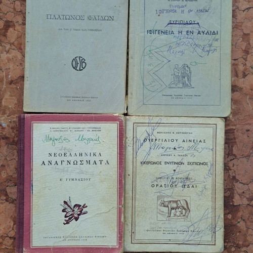 Old school textbooks used, pack of 21, 1940s-1960s